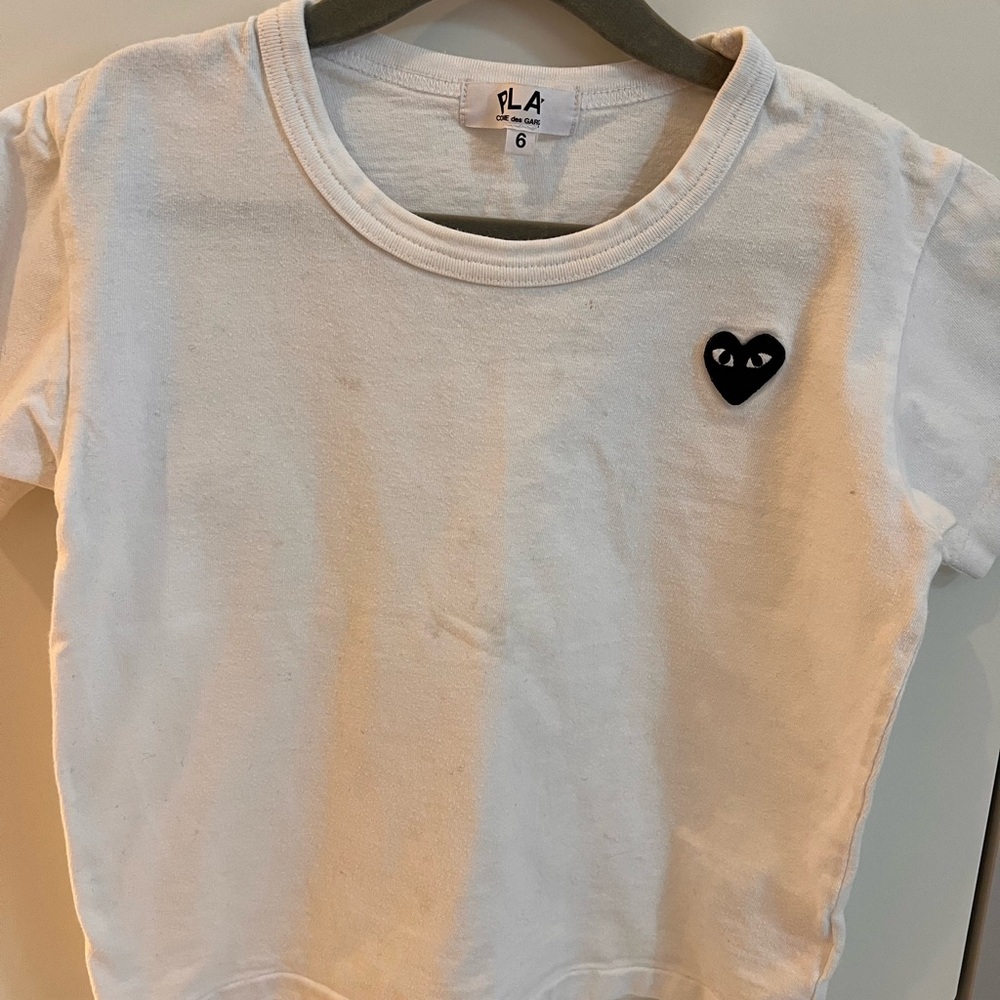 Comme des Garcons PLAY Kids White Tee with Black Heart